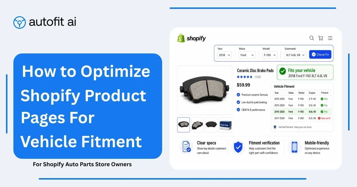 How to Optimize Shopify Product Pages for Vehicle Fitment