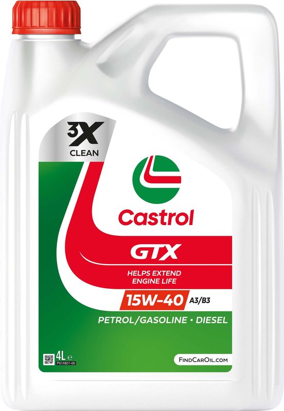 Castrol GTX 15W-40 A3/B3  Mineral Engine Oil 4L