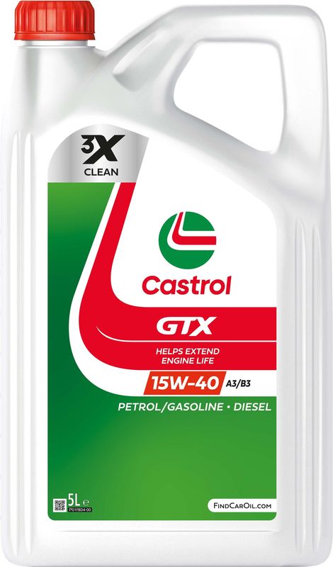 Castrol GTX 15W-40 A3/B3  Mineral Engine Oil 5L