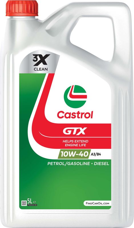Castrol GTX 10W-40 A3/B4 Part Synthetic Engine Oil 5L