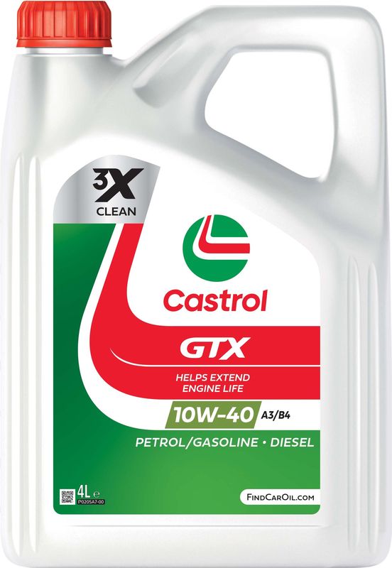 Castrol GTX 10W-40 A3/B4  Part Synthetic Engine Oil 4L
