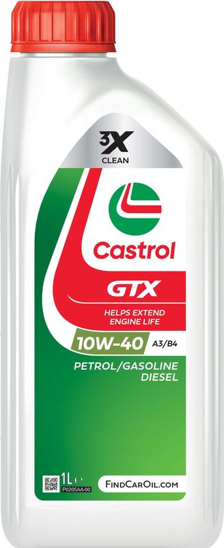 Castrol GTX 10W-40 A3/B4  Part Synthetic Engine Oil 1L