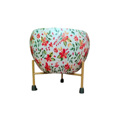 Iron Multicolor Metal Meena Pot Iron Multicolor Metal Meena Pot