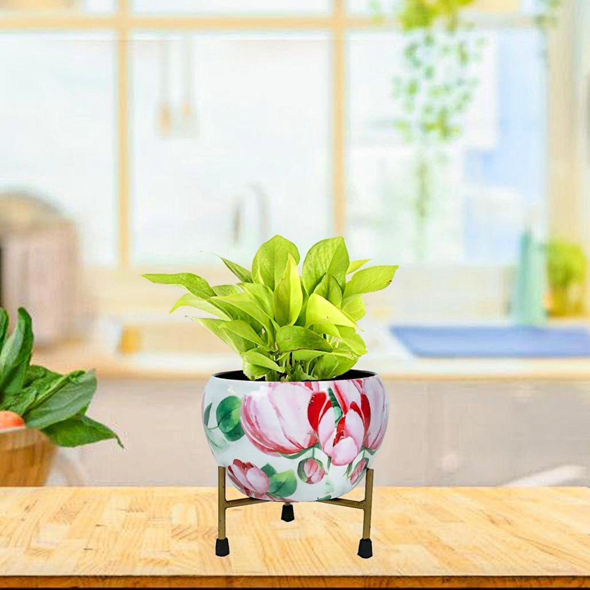 Iron Multicolor Metal Meena Pot Iron Multicolor Metal Meena Pot